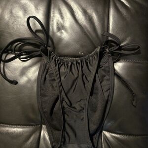 Black Swim Bikini Bottom Side Tie